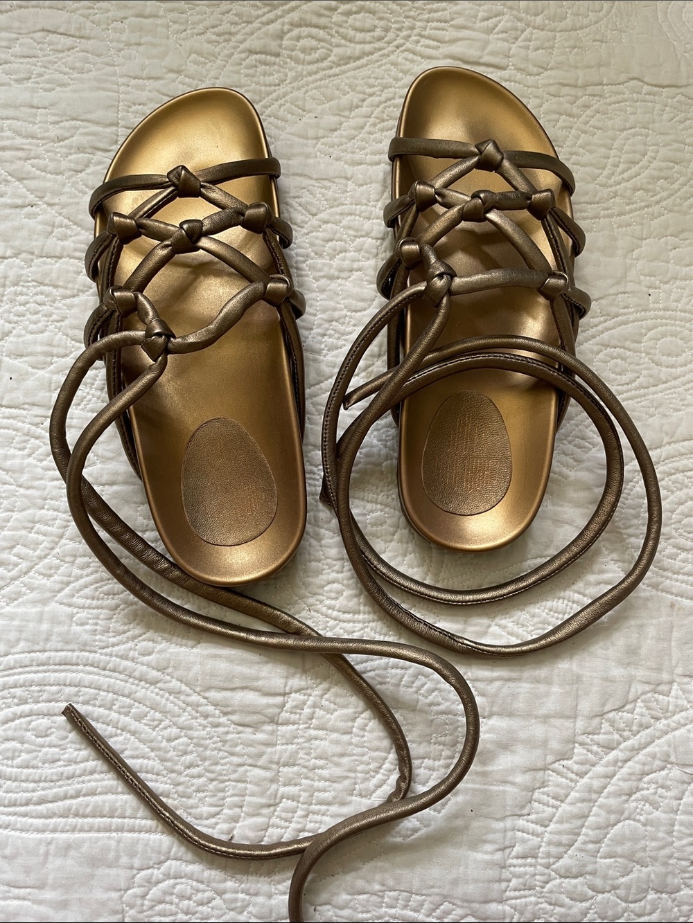 NIB Charlotte Stone Noemi bronze leather gladiator sandal size 10